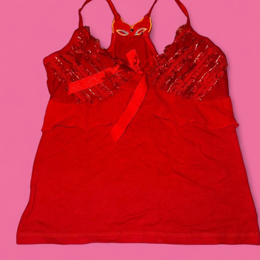 Red sequin cami top